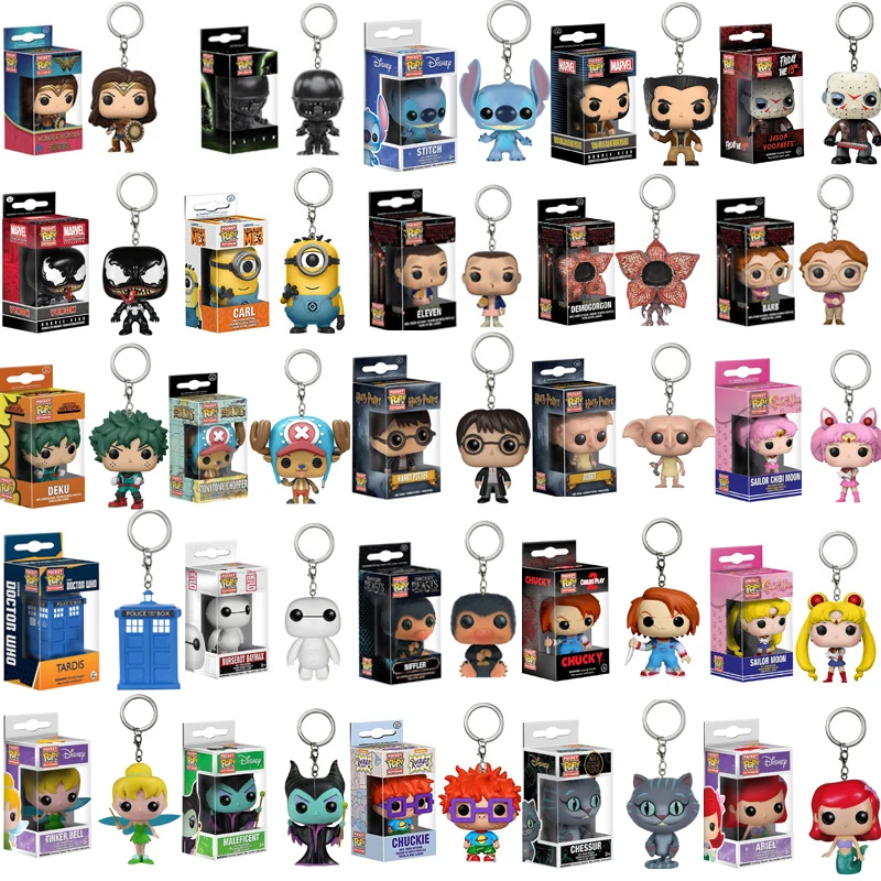 

FUNKO POP Marvel Aquaman MALEFICENT STITCH KEYCHAIN HARRY VENOM MERMAID ACTION FIGURE ARIEL COLLECTION TOYS FOR CHILDREN GIFT