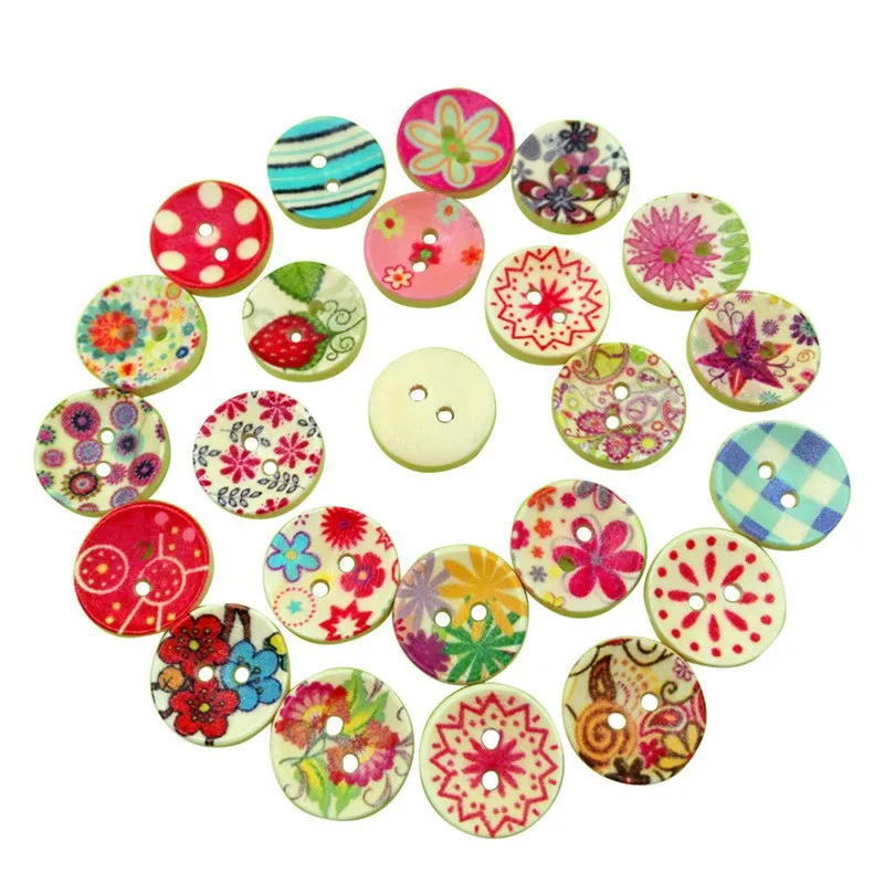 100/225pcs Round Wooden Buttons For Clothes Decorative Buttons For