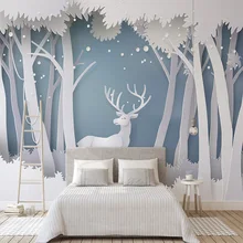 Пользовательские фото обои 3D Твердый лес современный простой Лось Настенные обои Гостиная ТВ фон современное бесшовное покрытие стен