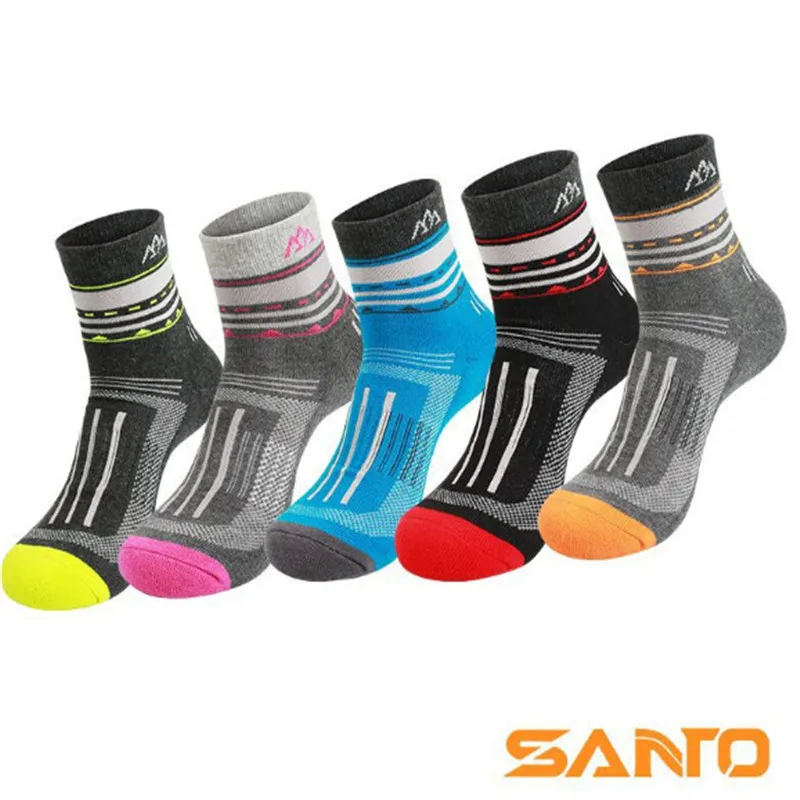 

Men Women Sports Socks (3 Pairs/lot) SANTO/S049/S050 Cotton Quick Dry Outdoor Hiking Socks