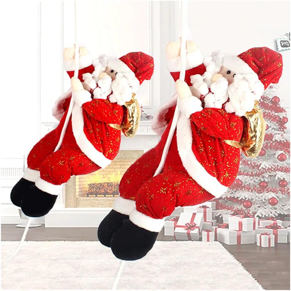 1 шт., Рождественская кукольная подвеска, Рождественский Санта Клаус, скалолазание на веревке, лестница, Рождественские елки, подвесные украшения для дома, вечерние