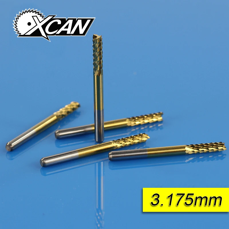 

Free Shipping 10pcs 3.175MM Titanium Coated PCB Endmill Cutter Router, CNC Bits for PCB Down Clean Cutting, Millinging