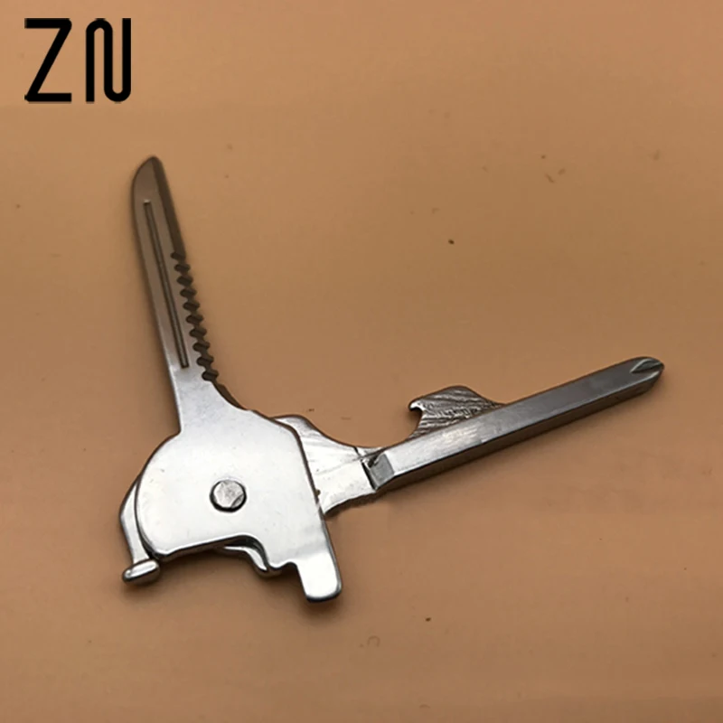 

ZN New Survival Cutter 6 in 1 Pocket Keychain Camping Multifunctional Tools for Women Men Keyrings Gifts