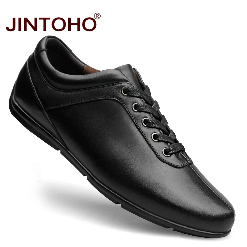 JINTOHO/Мужская обувь из натуральной кожи; модная мужская кожаная обувь; блестящая кожаная мужская обувь на плоской подошве; мужские кожаные мокасины; мужская обувь