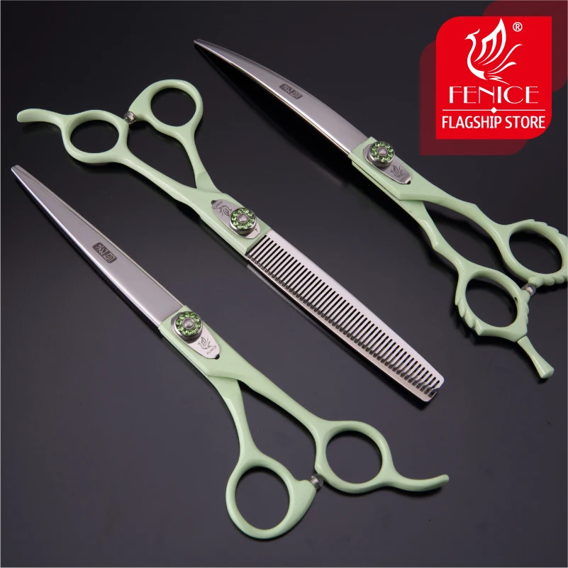7.0/7.5/8.0 Professional Dog Grooming Scissors Cutting Straight Curved Thinning Shears Set Kit For Pomeranian dog grooming scissors dog grooming scissors kit