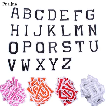 

Prajna 26 PCS/lot English Alphabet Letter Patches Embroidered Iron on Patch for Clothing 3D DIY A-Z Badge to Cloth Accessory F