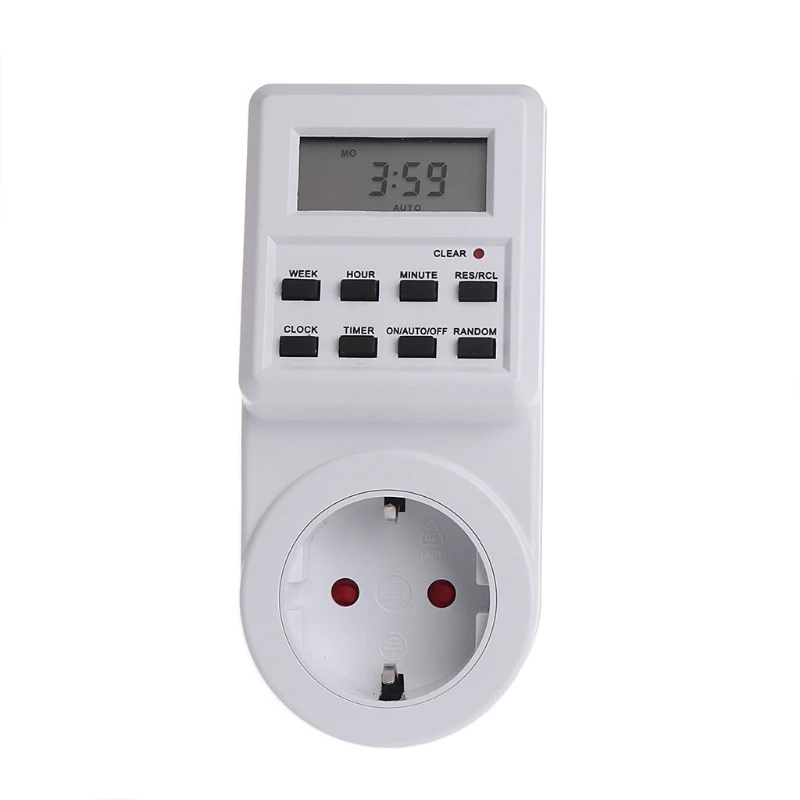

Plug-in Programmable Timer Switch Socket with Clock Summer Time Random Function Dls HOmeful