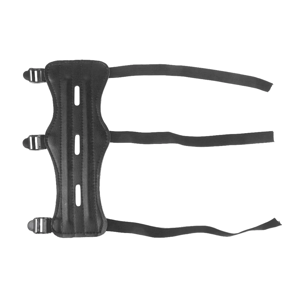 1pcs Safety Arm Sleeve 3 Strap Arm Guard Protective Leather Archery Armband Safety Sleeve Outdoor Shooting Hunting Accessories