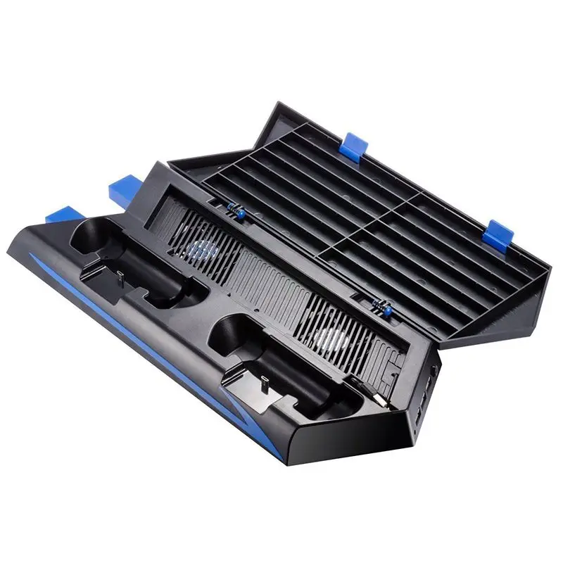

HOT!For PS4 Vertical Stand Cooling Fan Dual Charging Station for Playstation 4 DualShock 4 Controllers, with 2 USB HUB Charger