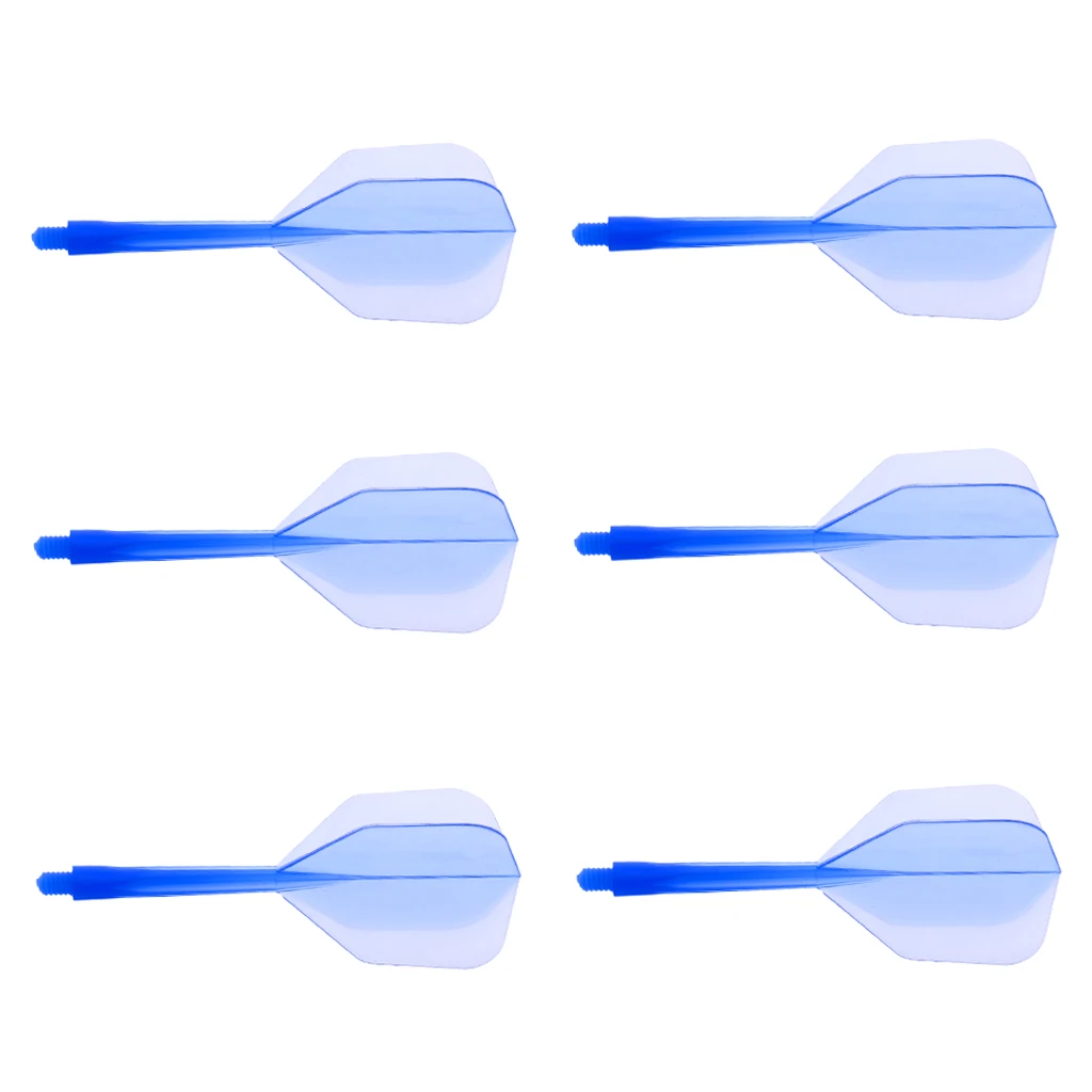 Set of 6 2BA Thread Dart Shafts with Transparent Dart Flights MultiColor Dart Shafts and Dart Flights Flights Dart Accessories 