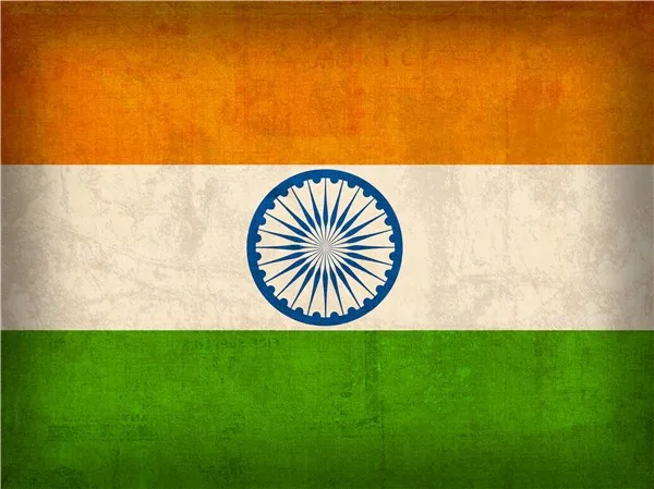 Design-T-121-India Flag Vintage Distressed Finish Mixed Media,