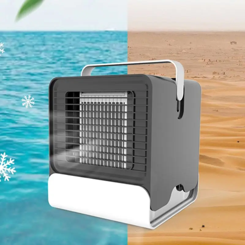 

Air Cooler USB Portable Air Conditioner Humidifier, Purifier with Night Light Nightstand, Desktop Cooling Fan for Office Home O
