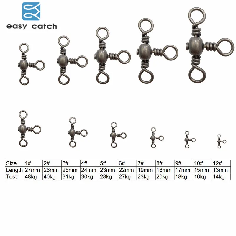 Easy Catch 15pcs 3 Way Barrel Cross Line Fishing Swivel With Solid Ring  Brass Fishing Hook Line Connector Fishing Accessories - Fishhooks -  AliExpress