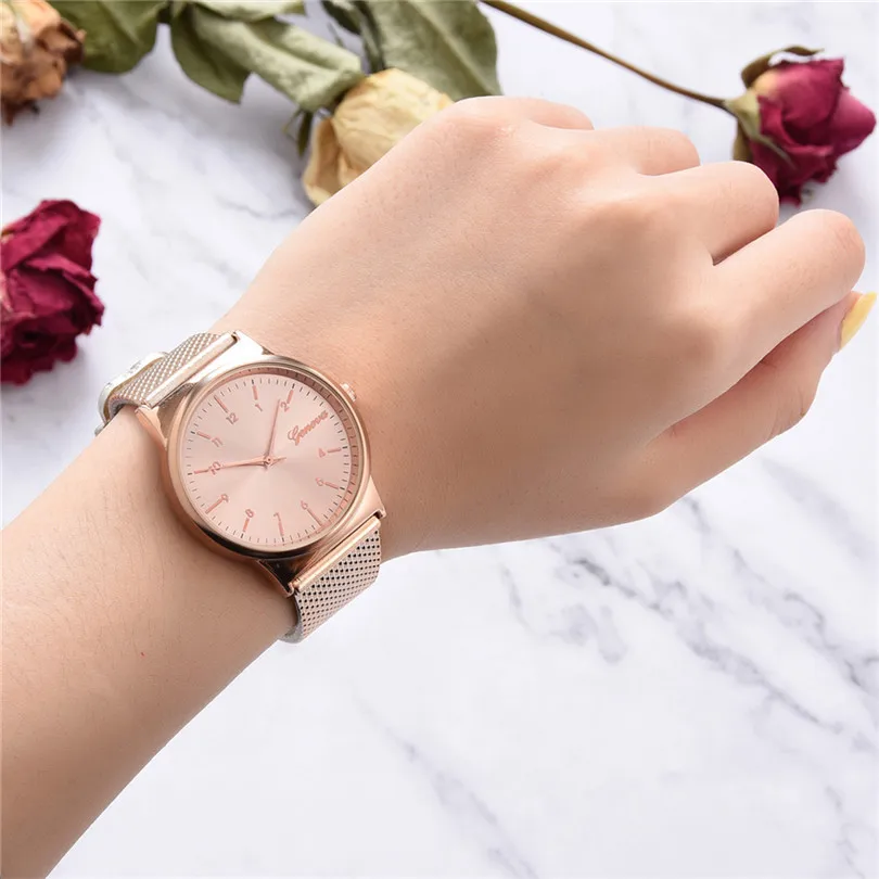 Temperament Fashion Mesh Belt Ladies and Men's Gift Quartz Watch Women Watches Stainless Steel Bands #4a2 (9)