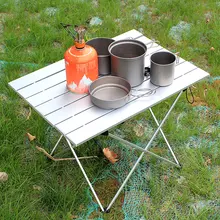 Portable Camping Side Tables with Aluminum Table Top: Hard-Topped Folding Table in a Bag for Picnic, Camp, Beach, Boat, Useful f