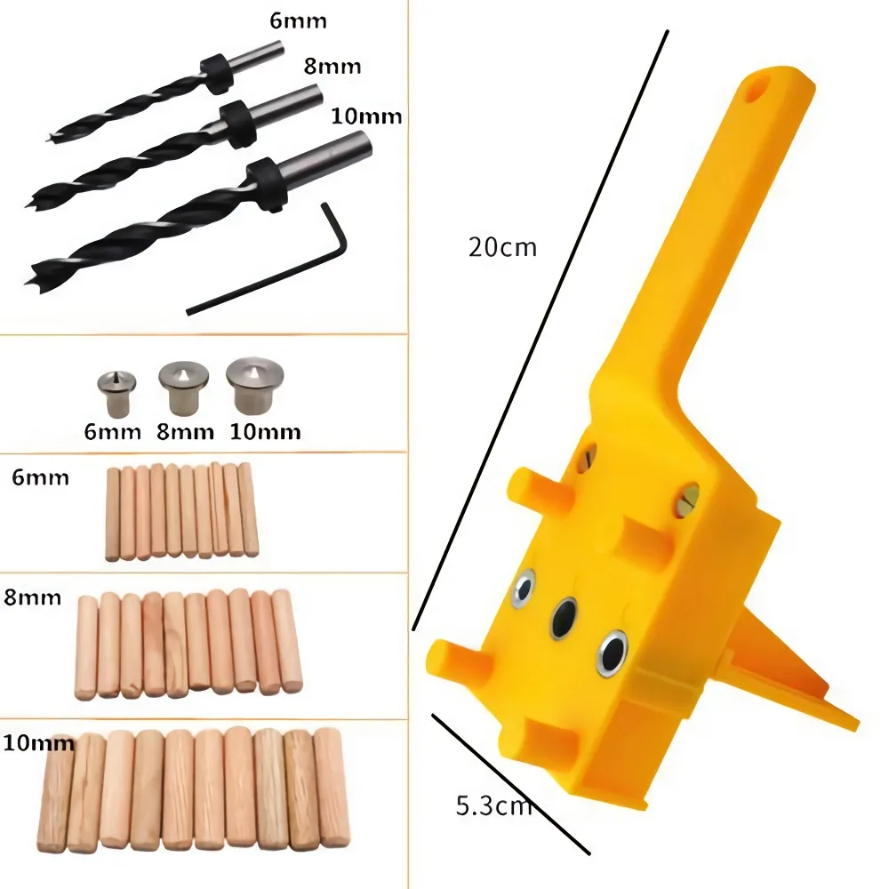 41 шт. дюбель для деревообработки джиг Набор деревянные штыри с 6 8 10 мм сверла Руководство Комплект для столярных швабры джиг отверстие пилы инструменты