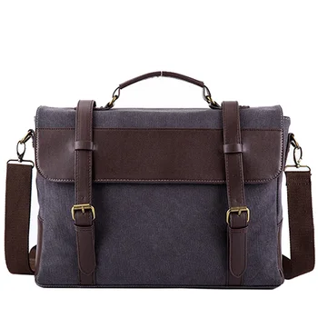 

Men Briefcase Bag Canvas Leather Messenger Bags For Man Famous Brand Shoulder Bag Male Casual Laptop Handbag Tote New XA243ZC