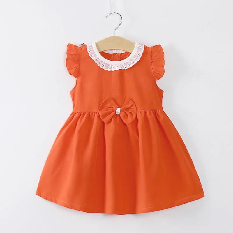 Newborn Baby Girl Dress Cotton Kids Birthday Outfit Infant Party Dress