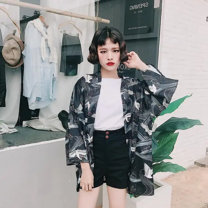 Woman Coat Japanese Kimono Summer Cardigan Kimono Yukata Woman Summer Loose Thin Outer Garment