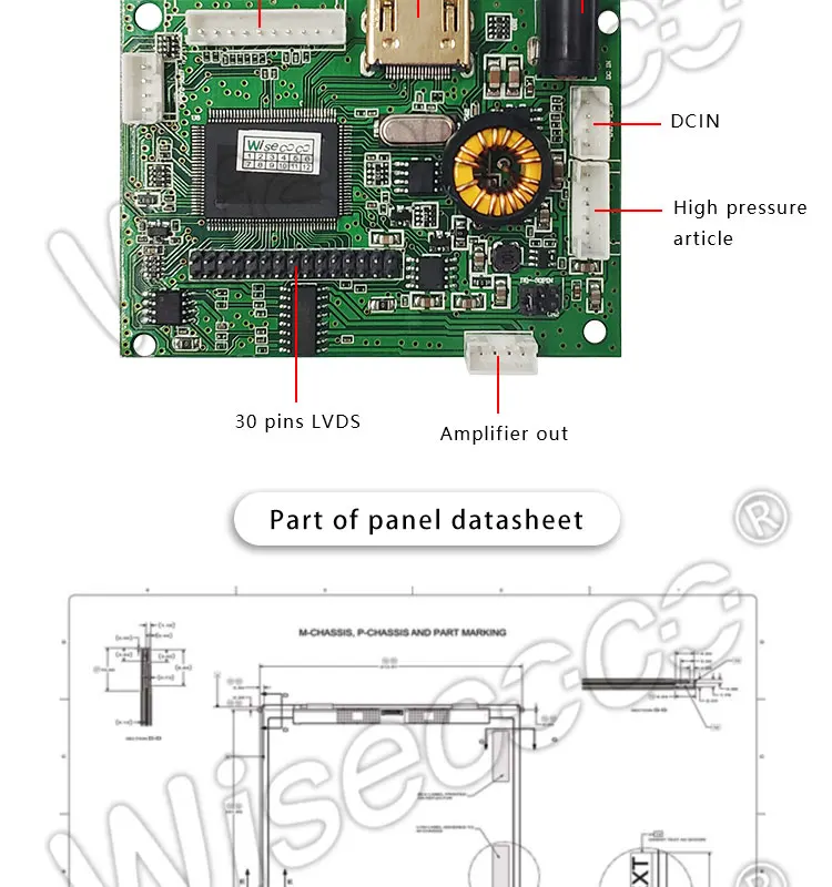 de controle com resolução lcd de hd de 768 polegadas