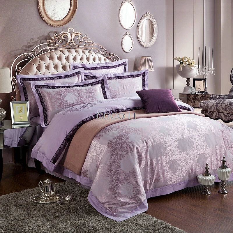 4 шт. Комплект постельного белья из шелка сатина и жаккарда|king size|bedding setlinen bedding set |