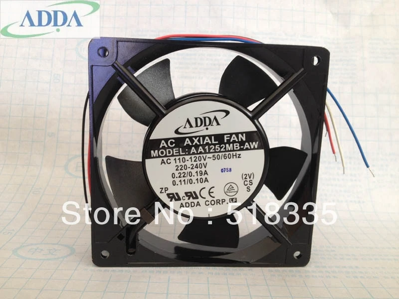 Для ADDA AA1252MB-AW 1225 12025 12 см 120*120*25 мм 110 В 220 В алюминиевая рама двухшаровой Вентилятор охлаждения осевой вентилятор