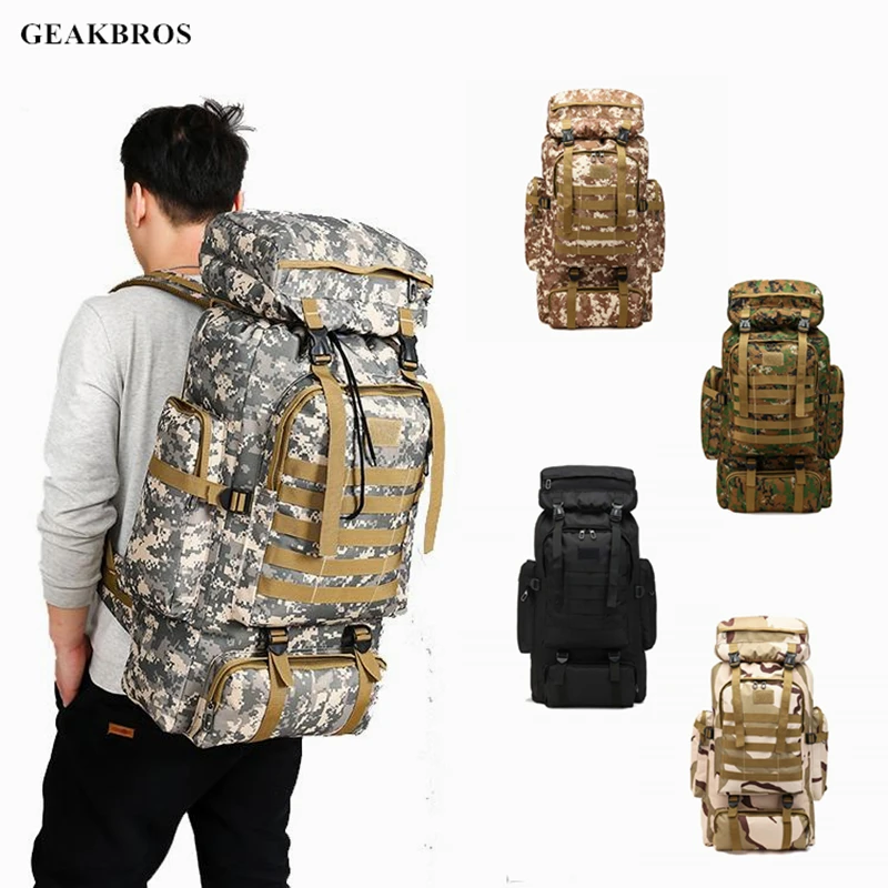 80L водонепроницаемый рюкзак для альпинизма Военная тактическая спортивная сумка для отдыха на природе походный рюкзак для мужчин и женщин походная сумка