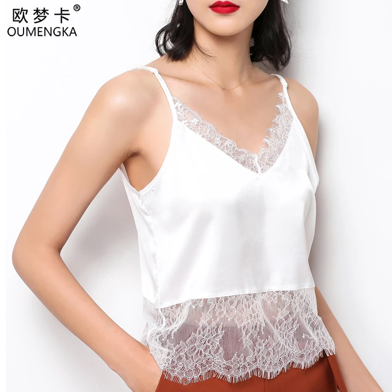 Кружевной топ Camis сексуальный на бретелях Женская сорочка женская новая