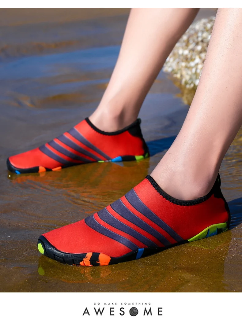 Clorts Summer Beach Shoes Water Shoes Men Mesh Lightweight Aqua Shoes (48)