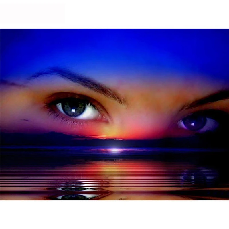 Diamond Painting Landscape Diamond Embroidery Full Square Diamond Mosaic Paint With Diamonds Home Decoration Blue Eyes LK1