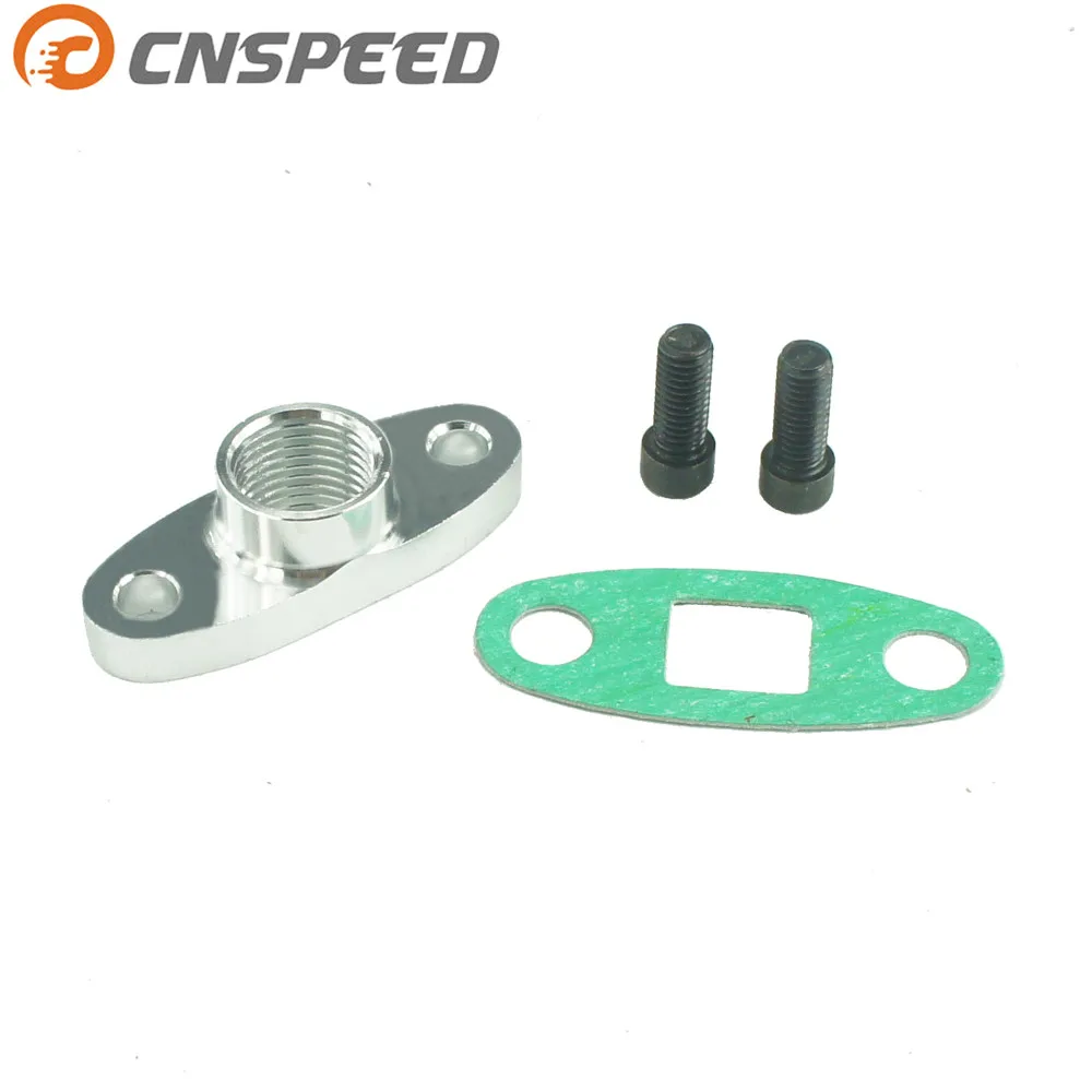 CNSPEED Turbo Oil DRAIN OUTLET Flange Gasket Adapter Kit Female AN10 1/2 NPT Fitting T3 T4 GT32 GT37 GT40 YC100757 | Автомобили и
