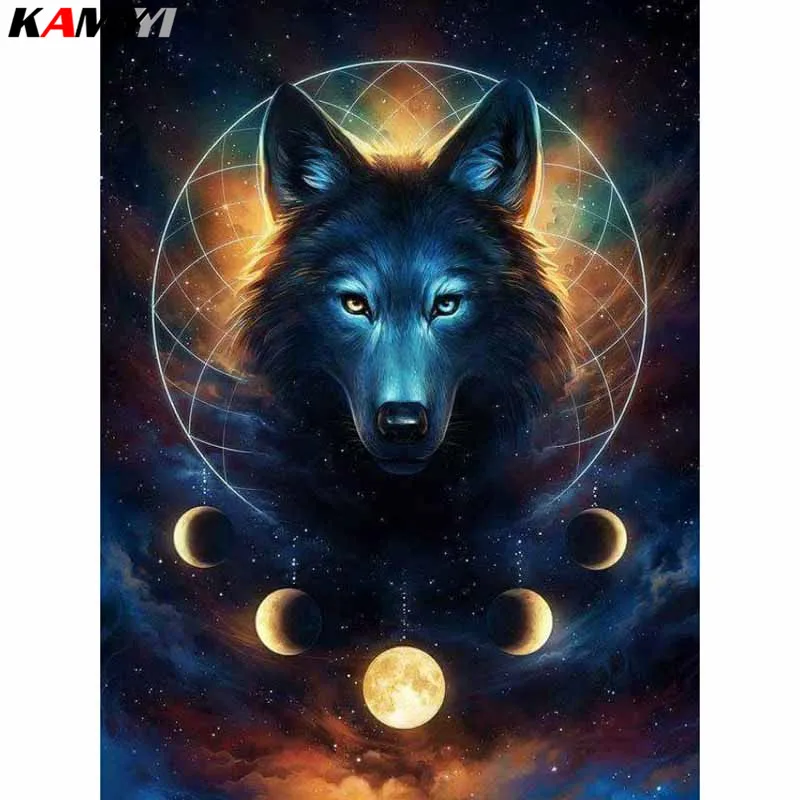 

Full Square/Round Drill 5D DIY Diamond Painting Moon wolf 3D Embroidery Cross Stitch Mosaic Rhinestone Decor HYY