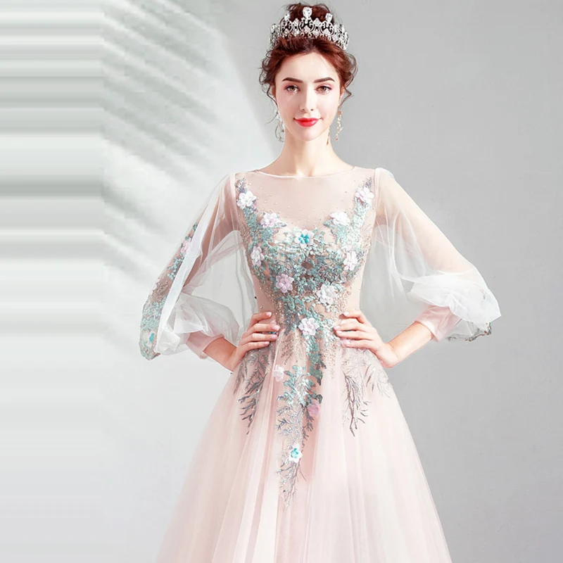 Это YiiYa платье для выпускного вечера, розовое платье с длинными рукавами, а-силуэт, длина до пола, вечерние платья на заказ, большие размеры, платья для выпускного вечера E233 - Цвет: Pink
