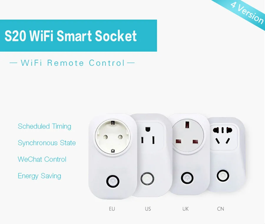 4 шт. sonoff S20 Wi-Fi умная розетка Беспроводной удаленного Управление Лер умный дом таймер Управление Переключатель ЕС США Plug по работа телефона