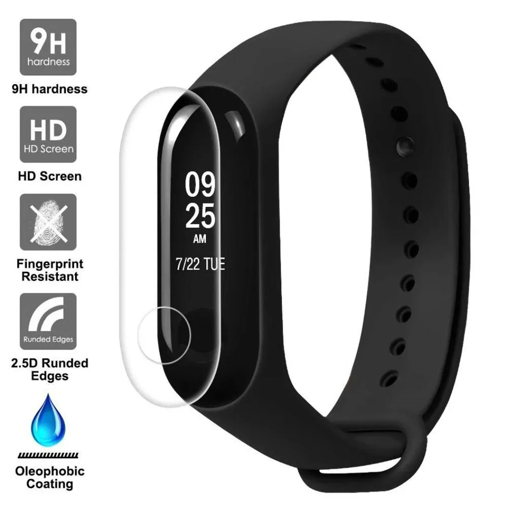 

FGHGF 100Pcs Screen Protector Film For Xiaomi Mi Band 3 Smart Wristband Bracelet Full Cover Protective Films Not Tempered Glass