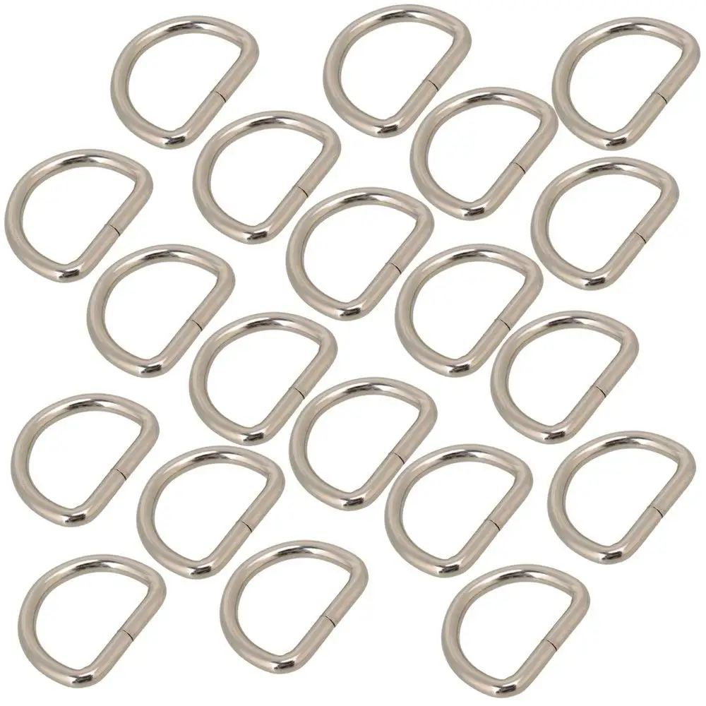 

20PCS Sliver Metal D Ring Loop Ring Bags Belts Buckles Straps