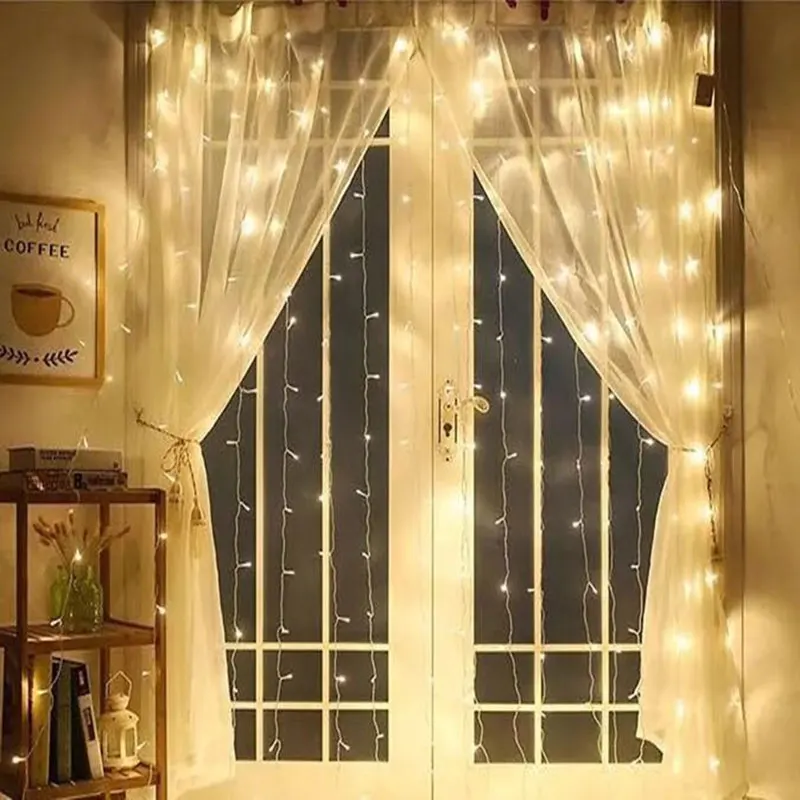 

3x3 Meter UL 588 Curtain Light 300LED Ice Bar Curtain Light IP44 Waterproof Christmas Light For Indoor Outdoor Luces Decoration