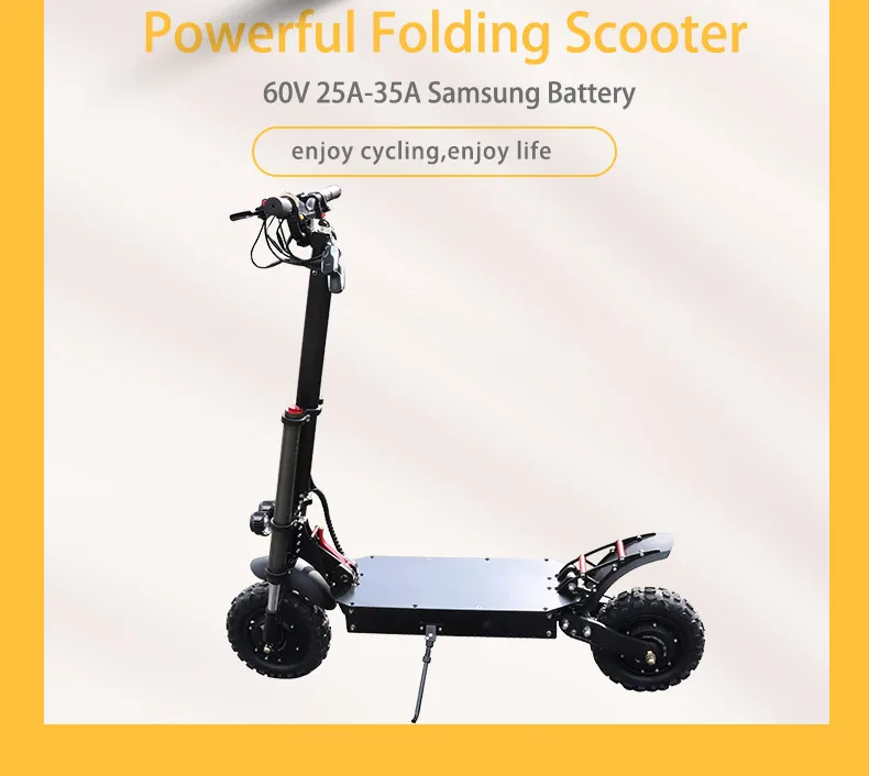 Best No tax Long Distance 105km electric scooter 80km/h high powerful new 11" foldable electric kick scooter e scooter with seat 2