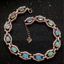 Опаловый браслет, натуральный Природный Опал,, серебро 925 пробы, 0.3ct* 13 шт, драгоценный камень, ювелирные украшения# X18051709