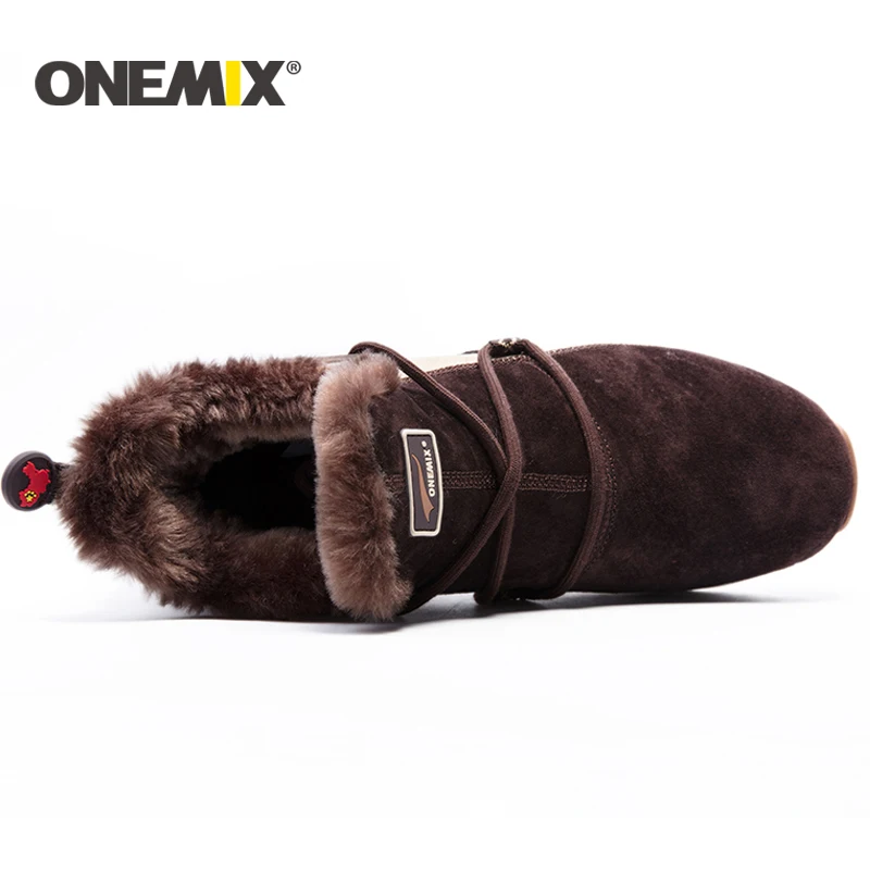 ONEMIX/Новинка Зимние кроссовки Удобные мужские ботинки Женские Теплые шерстяные