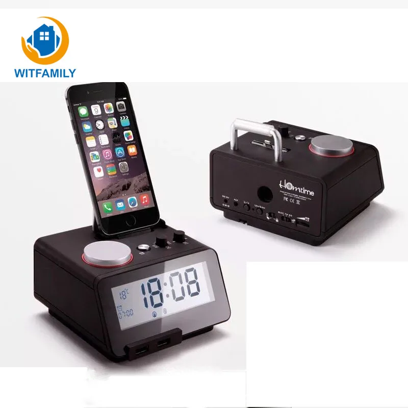 

Digital Alarm Clock Bluetooth Radio Desktop Clock 3 USB Ports Adjustable Lighting LCD Display Snooze Electronic Watch