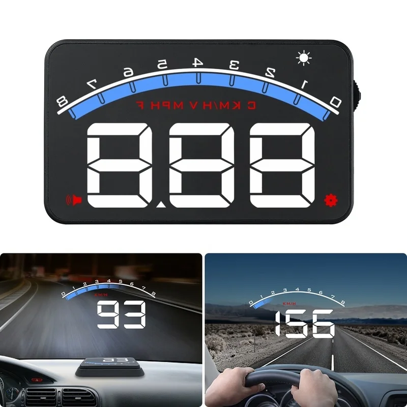 3.5'' Screen Car HUD Head Up Display M6 Water Temperature Auto Electronic Voltage Speed Warning Alarm System Car Accessories