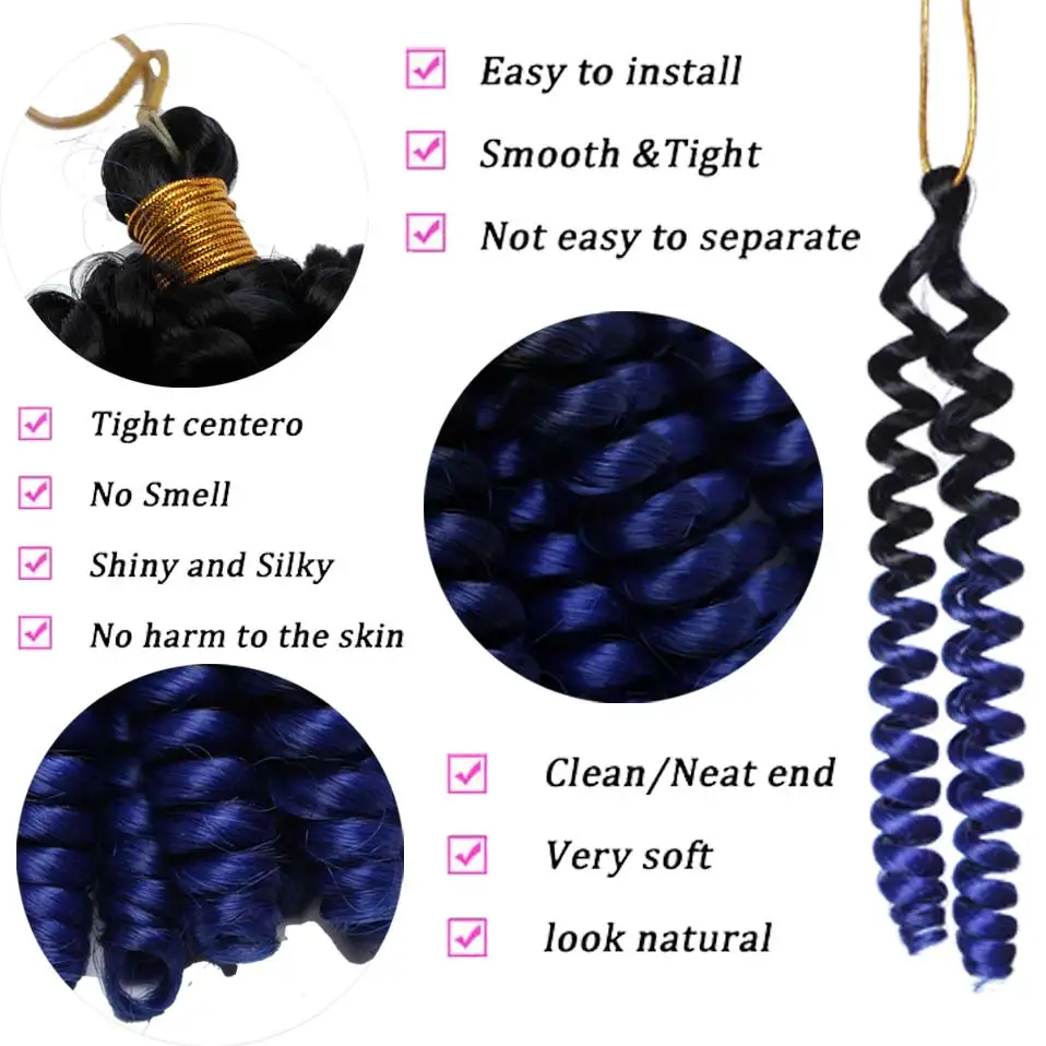S noilite 6 &quotjumpy Wand Curl вязанные крючком волосы косы ямайский отскок синтетические
