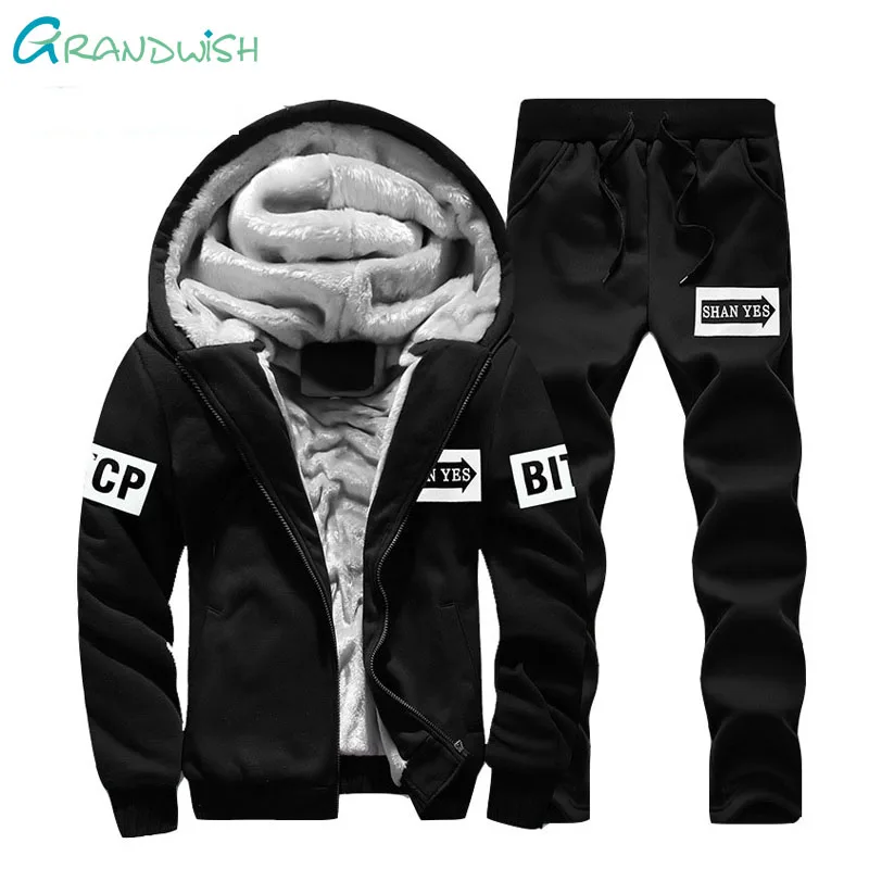 

Grandwish boy Tracksuit Boys Casual Warm clothing set children coat+pants Winter Thick fleece Sets teenage Kids 14-19, JC296