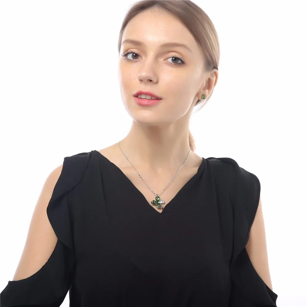 2 в наборе подарок на день Святого Валентина ожерелье серьги и подвеска виде