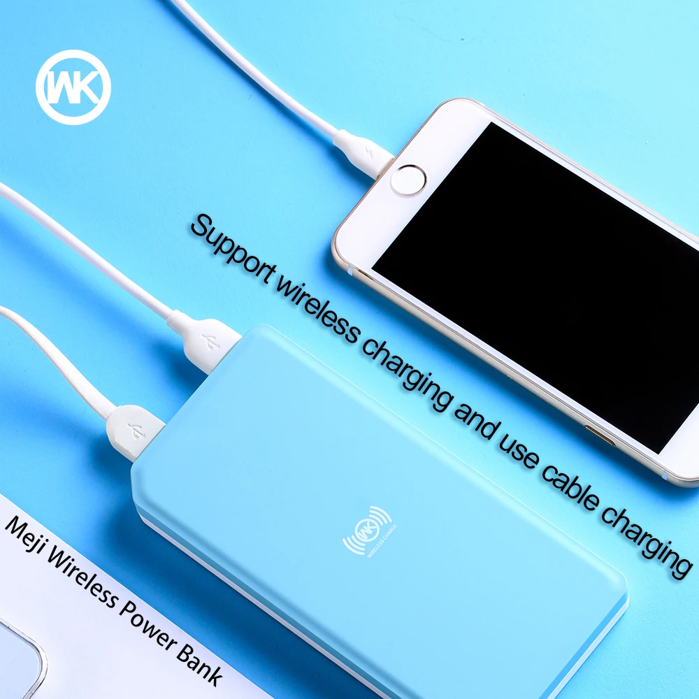 WK DESIGN Wireless Power Bank 10000mah Portable Charger for Xiaomi Power bank iPhone X Pocophone F1 Bateria Externa Battery Bank WK DESIGN Wireless Power Bank 10000mah Portable Charger for Xiaomi Power bank iPhone X Pocophone F1 Bateria Externa Battery Bank