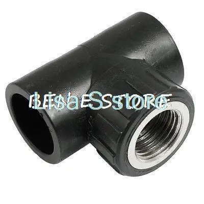 

25mm Slip PT 1/2" Male Thread HDPE Pipe Tee Coupler Adapter Black