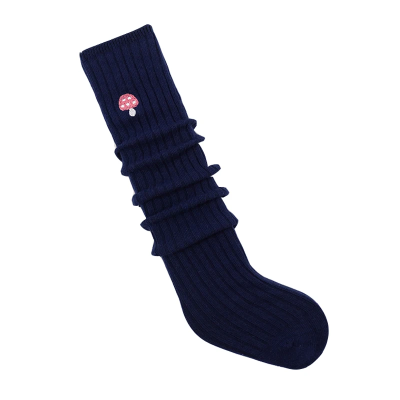 Детские носки для девочек и мальчиков; зимние хлопковые носки; детские носки до колена; однотонные детские товары; низкая цена; Лидер продаж - Цвет: Navy Blue
