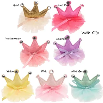 

36pcs Fashion Crown Hats Flower Clips Newborn Bows Flower Accessory Hair Flower Hairclip Cute Barrette Flower Headwear