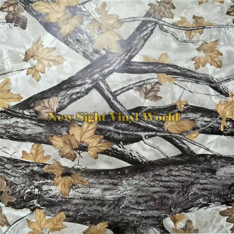 

Yellow Leaf Realtree Camouflage Vinyl Wrap Film Car Sticker Bubble Free For JEEP TRUCK